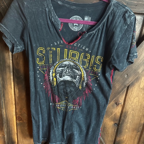 Affliction Tops - Affliction Sturgus bike week woman’s shirt rally 77th Harley